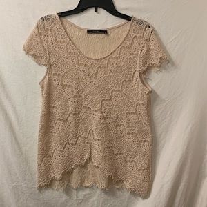 Anthropology Dulce boho Lace Short sleeve blouse